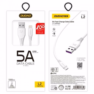 Dudao USB / Lightning 3A 1m valkoinen kaapeli (L2L 1m white)