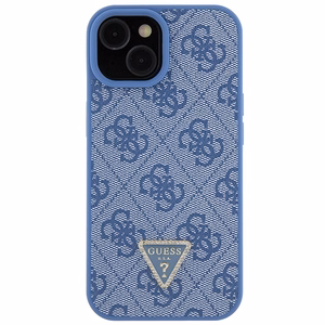 Guess GUHCP15SP4TDSCPB iPhone 15 6,1 sininen/sininen kovakuori Crossbody 4G Metal Logo