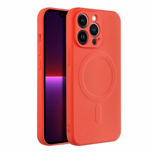 Silikoninen Suojakuori iPhone 13 PRO:lle Mag Cover MagSafe-yhteensopiva punainen