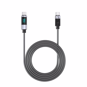 Orico LDC2C USB-C–USB-C PD -kaapeli LED-näytöllä, 100 W, 480 Mbps, 2 m, 2 kpl – musta