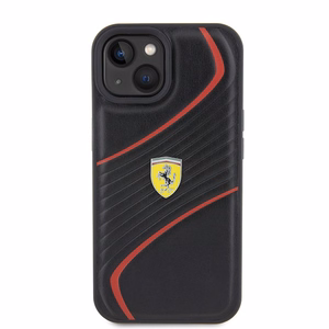 Ferrari FEHCP15SPTWK iPhone 15 6,1 musta/musta kovakuori Twist Metal Logo