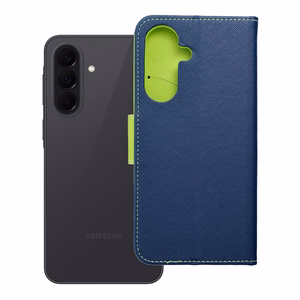Flip-suojakuori Samsung A37:lle Fancy Book laivastonsininen / lime