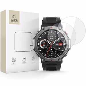 Tech-Protect Glass Fit+ 2 kappaleen karkaistu lasi Amazfit T-Rex 3 Pro 48mm:lle - Läpinäkyvä
