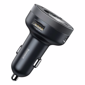 Auton laturi + FM-lähetin BASEUS (CCLH-01) (2xUSB bluetooth 3.4A) musta