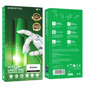 Borofone Karkaistu lasi BF8 Diamond Armor Full Screen 5D Large Arc iPhone 16 Pro/17:lle - 10 kpl