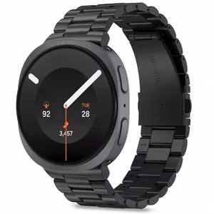 Tech-Protect Stainless Steel -ranneke mallille Samsung Galaxy Watch 40/44/46 mm – musta