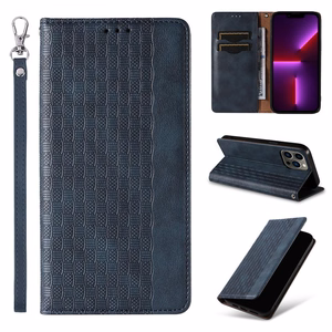 Magneetti hihna asia iPhone 13 Pro Max pussi lompakko + Mini Lanyard riipus sininen sininen