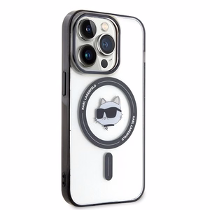Karl Lagerfeld IML Choupette Head MagSafe Suojakuori iPhone 15 Pro:lle - läpinäkyvä