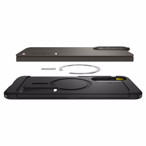 Spigen Tough Armor MagSafe Suojakuori Samsung Galaxy S25 Edge:lle - harmaa/musta