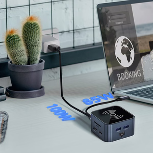 Wozinsky WHBC09Y8S USB-C Keskitin 12-in-1 Monikäyttöinen Langaton Lataus Alumiini 15cm Kaapeli - harmaa