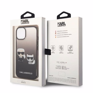 Karl Lagerfeld KLHCP14MTGKCK iPhone 14 Plus 6.7 kovakuori musta / musta Gradient Ikonik Karl & Choupette