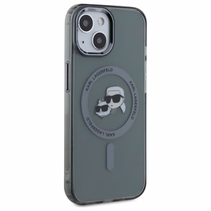 Karl Lagerfeld KLHMP15SHLSKCK iPhone 15 6.1" musta/musta kovakuori IML Metal Karl&Choupette Head MagSafe
