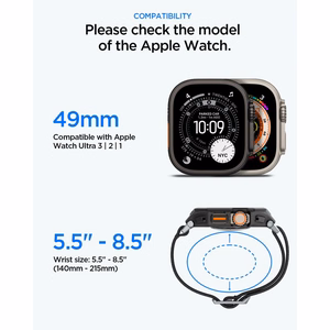 Spigen Lite Fit Pro -ranneke ja panssarilasinen näytönsuoja Apple Watch Ultra 49 mm -mallille, mustat