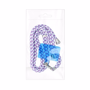 SWING (6mm) Puhelimen hihna, puhelimen riipus säädettävällä pituudella / narun pituus 165cm (max 82,5cm silmukassa) / olalle tai kaulalle - valkoinen - violetti