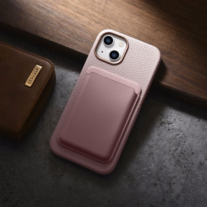 iCarer Litchi Premium Nahkakotelo iPhone 14 Plus Magneettinen nahkakotelo MagSafe Pink (WMI14220711-PK)