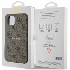Guess 4G Ring Classic Logo MagSafe Suojakuori iPhone 11:lle - ruskea
