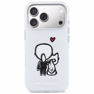 Karl Lagerfeld Karl & Choupette Back MagSafe Suojakuori iPhone 17 Prolle - Läpinäkyvä