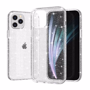 Crystal Glitter Suojakuori iPhone 12 Pro Max hopeinen