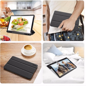 DUX DUCIS DOMO taittuva suojakuori kynäsäilytystilalla Samsung Tab S9 FE/S10 FE:lle musta