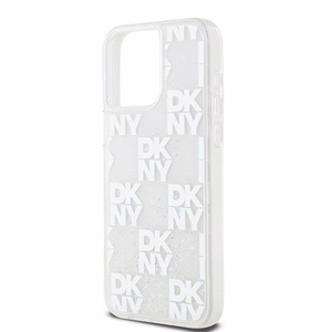 DKNY Liquid Glitter Multilogo Suojakuori iPhone 15 Pro Max:lle - valkoinen