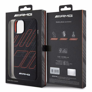 AMG Silicone Large Rhombuses Pattern MagSafe suojakuori iPhone 15 Plus / 14 Pluslle - musta