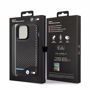 Kotelo BMW BMHCP14L22NBCK iPhone 14 Pro 6.1 "musta / musta nahka Carbon