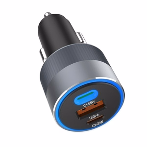 Autolaturi Forcell F-Energy Alu 2 x USB C + USB A QC4.0 PD SFC2.0 3A 85W harmaa