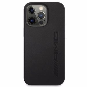 AMG Leather Hot Stamped Suojakuori iPhone 13 Pro / 13 6.1":lle - musta