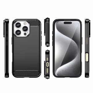 Carbon Case Suojakuori iPhone 16 Pro:lle - Musta