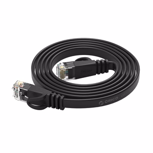 Orico PUG-C6B CAT6 1000Mbps RJ45 Ethernet-verkkokaapeli, litteä LAN, 3m - musta