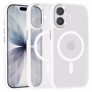 Liavec Cloudy suojakuori metallisella kamerakehyksellä Iphone 17 -puhelimelle valkoinen (kameran ohjauspainike)