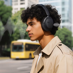 QCY H3S Langattomat On-Ear Kuulokkeet LDAC ja ANC Melunvaimennuksella - Musta