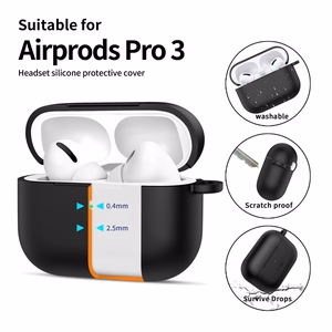 Tech-Protect Silikoninen Hook Suojakuori AirPods Pro 3 -lle - musta
