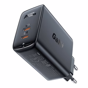 Acefast A29 PD50W GaN (USB-C + USB-C) kaksoisporttilaturi musta