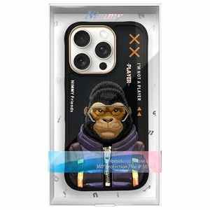 Nimmy Cool&Cute 2.0 Apina Suojakuori iPhone 16 Pro:lle - musta