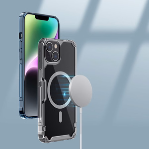 Nillkin Nature Pro Magneettinen TPU Suojakuori iPhone 15 Plus:lle läpinäkyvä-sininen