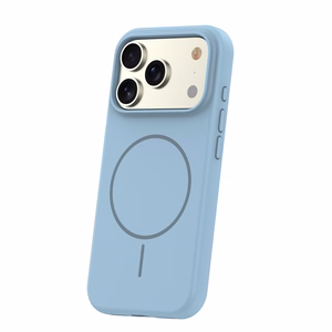 Silikoninen Thin Mag -suojakuori iPhone 17 Pro 6,3":lle vaaleansininen