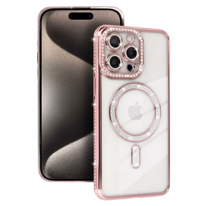 Bling Magsafe Suojakuori Iphone 12 Pro:lle vaaleanpunainen