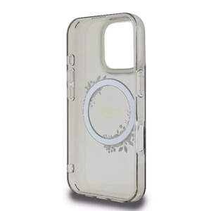 Guess GUHMP16XHFWFCK iPhone 16 Pro Max 6.9" musta/musta kovakuori IML Flowers Wreath MagSafe
