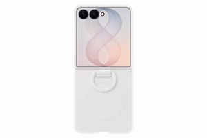 Samsung Silicone Ring Magnet Cover for Samsung Galaxy Z Flip 8 with MagSafe Compatible Ring - White