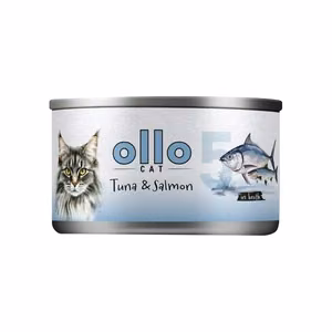 Ollo Cat No. 5 – kissan märkäruoka, tonnikalaa ja lohta liemessä, 70 g