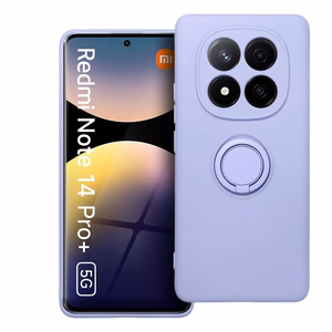 Silikoninen Suojakuori Renkaalla Xiaomi Redmi Note 14 PRO PLUS 5G:lle violetti