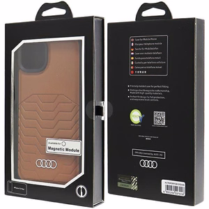 Audi Tekonahkainen Suojakuori MagSafella iPhone 15 Plus / 14 Plus:lle - ruskea