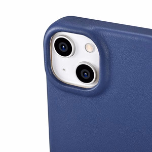 iCarer CE Premium Nahka Folio Case iPhone 14 Plus Magneettinen Flip Nahka Folio Case MagSafe Blue (WMI14220715-BU)