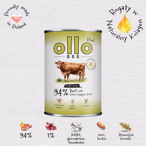 Ollo Plus Collagen Beef – koiran märkäruoka, naudanlihaa ja kollageenia, 400 g