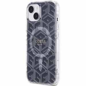 Guess IML GCube MagSafe Suojakuori iPhone 15 Plus:lle - musta