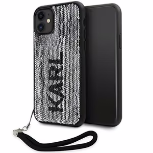 Karl Lagerfeld KLHCN61PSQRKS iPhone 11 / Xr 6.1 hopeinen/hopeinen kovakuori Sequins Cord