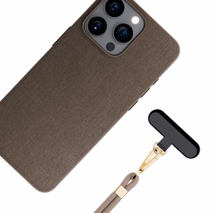 3mk EasyClip Elite puhelimen kaulahihna, Taupe (kultaiset osat)