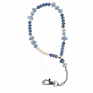 LOVE Phone lanyard, Phone pendant / cord length 44cm (22cm in the loop) / on hand - light blue