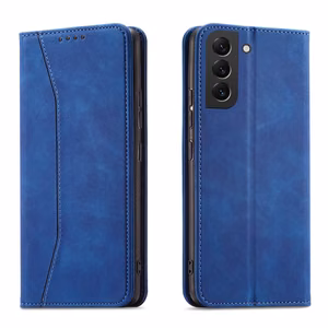 Magneetti Fancy Case Kotelo Samsung Galaxy S22 + (S22 Plus) Kotelo Lompakko Kortinhaltija Sininen